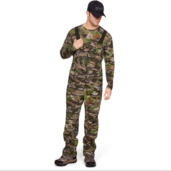 5XL - Under Armour Mens Grib Bib Camo Khaki Hunting Gree - Picture 2 of 7